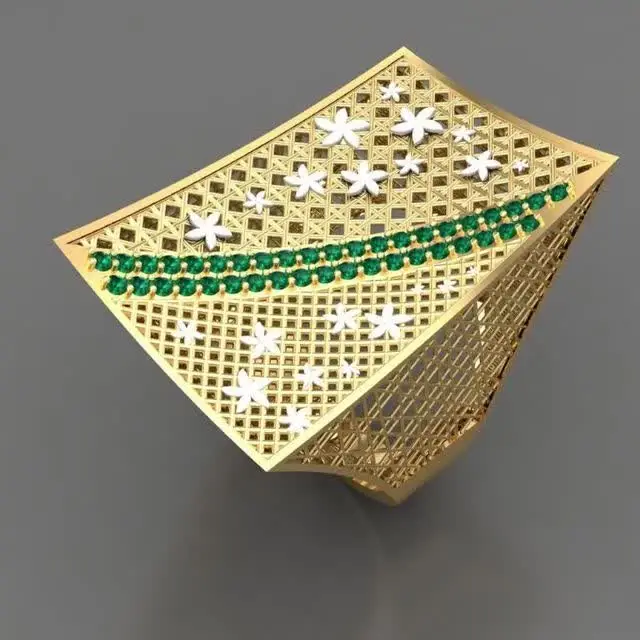 انگشتر طرح مدرن طراح عظیمی نقش گلشن